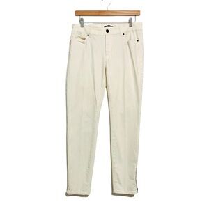 White House Black Market Skimmer Zipper Ankle Pants in Cream Size 8 Mid Rise